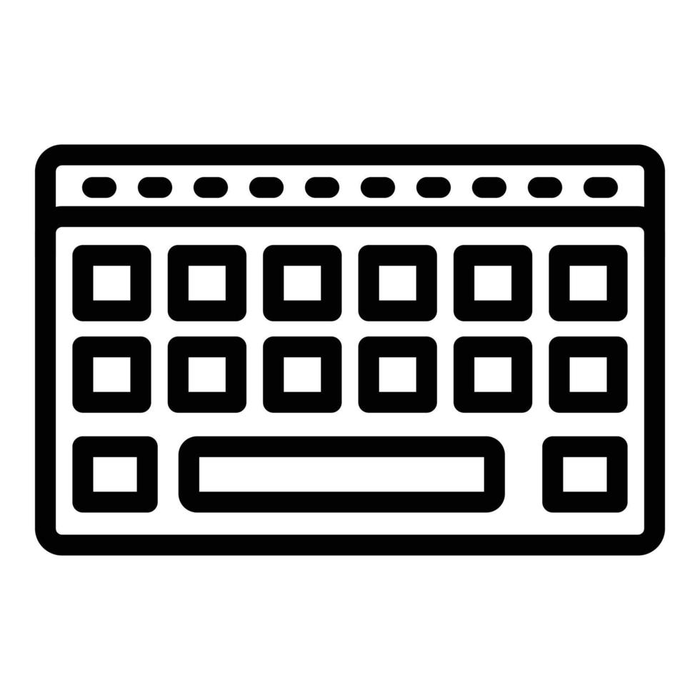 Wireless keyboard icon, outline style vector
