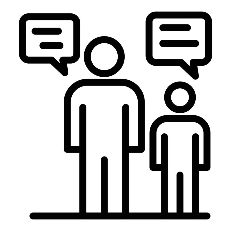 Family chat talking icon, outline style vector