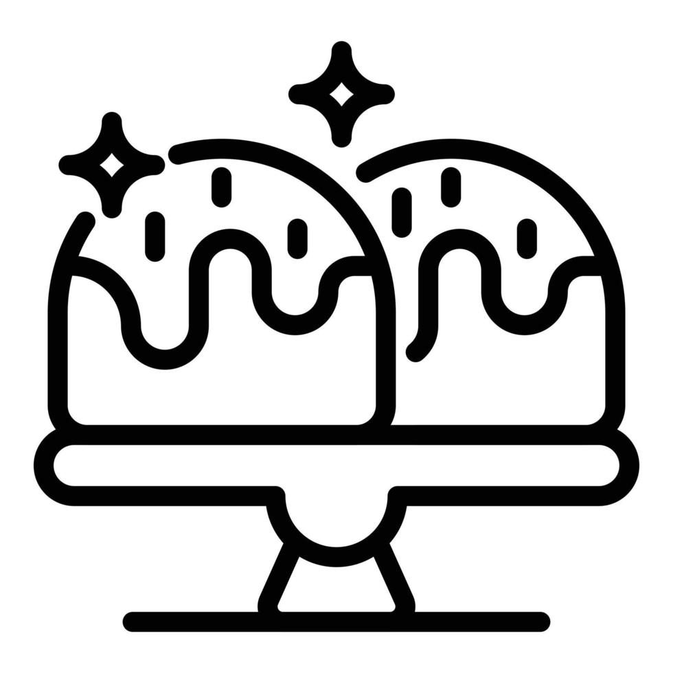 Easter cake icon, outline style vector