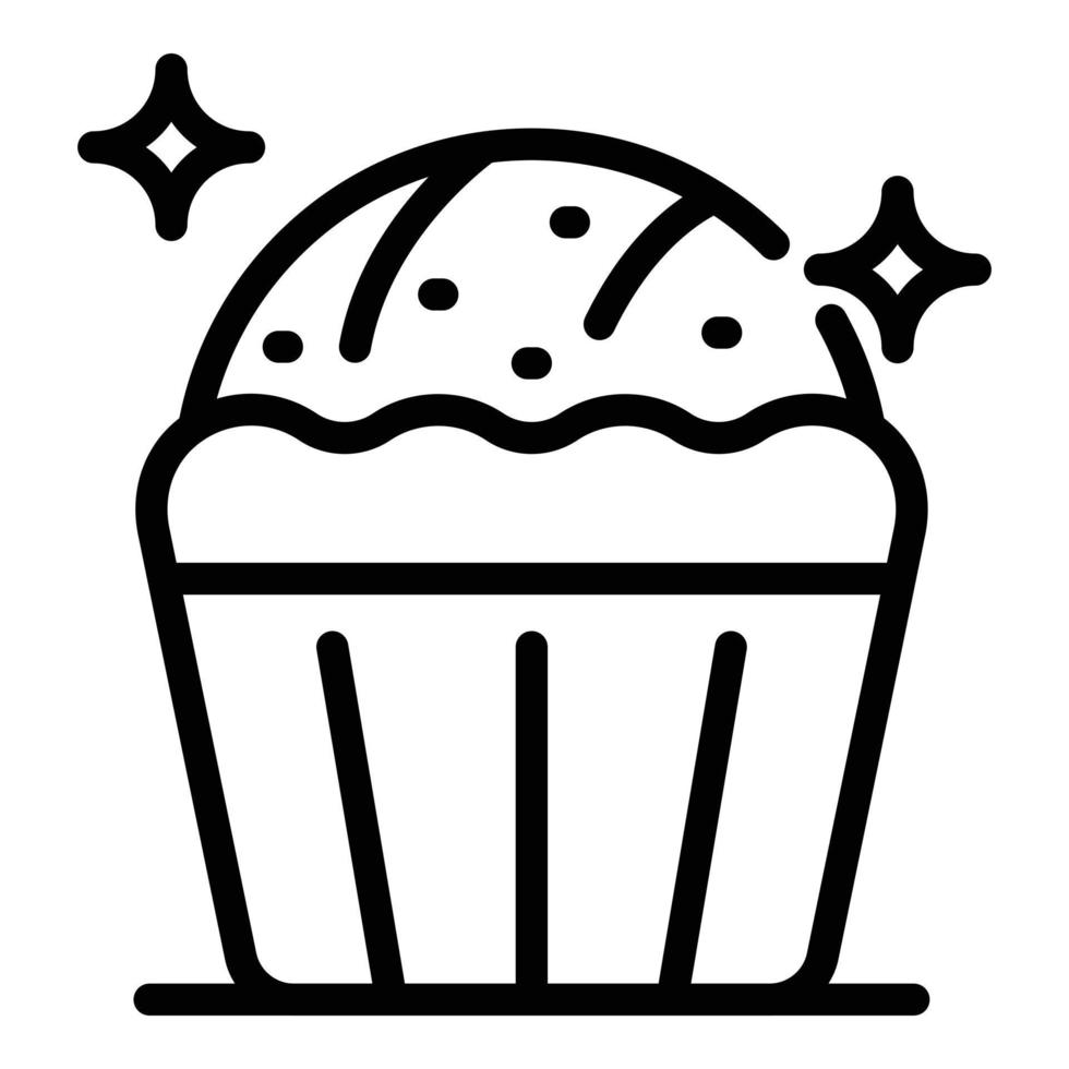 Muffin icon, outline style vector