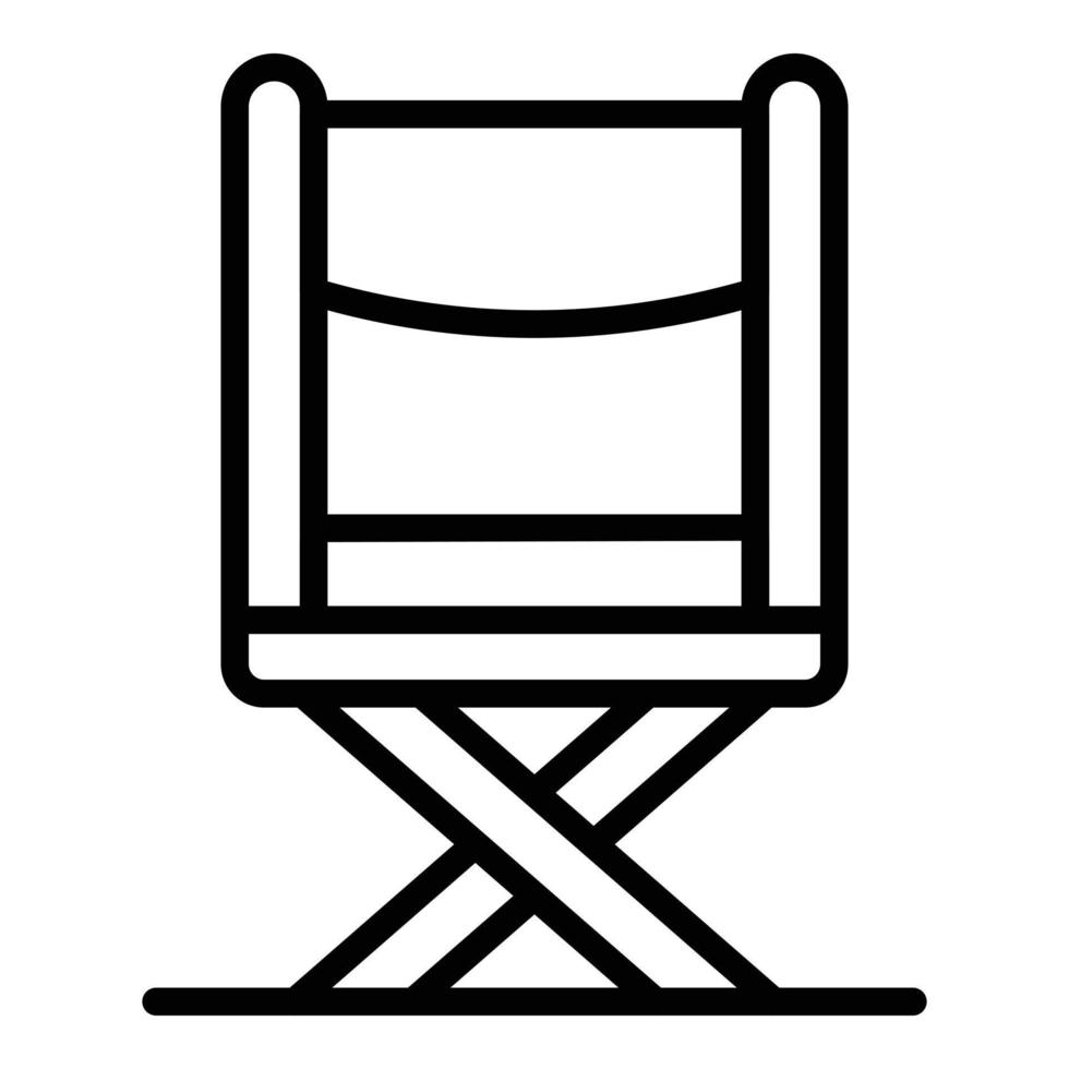 vector de contorno de icono de silla de madera. silla plegable