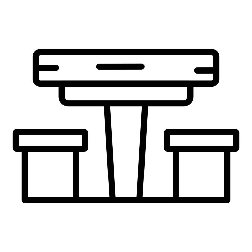 Picnic table icon outline vector. Wood seat vector