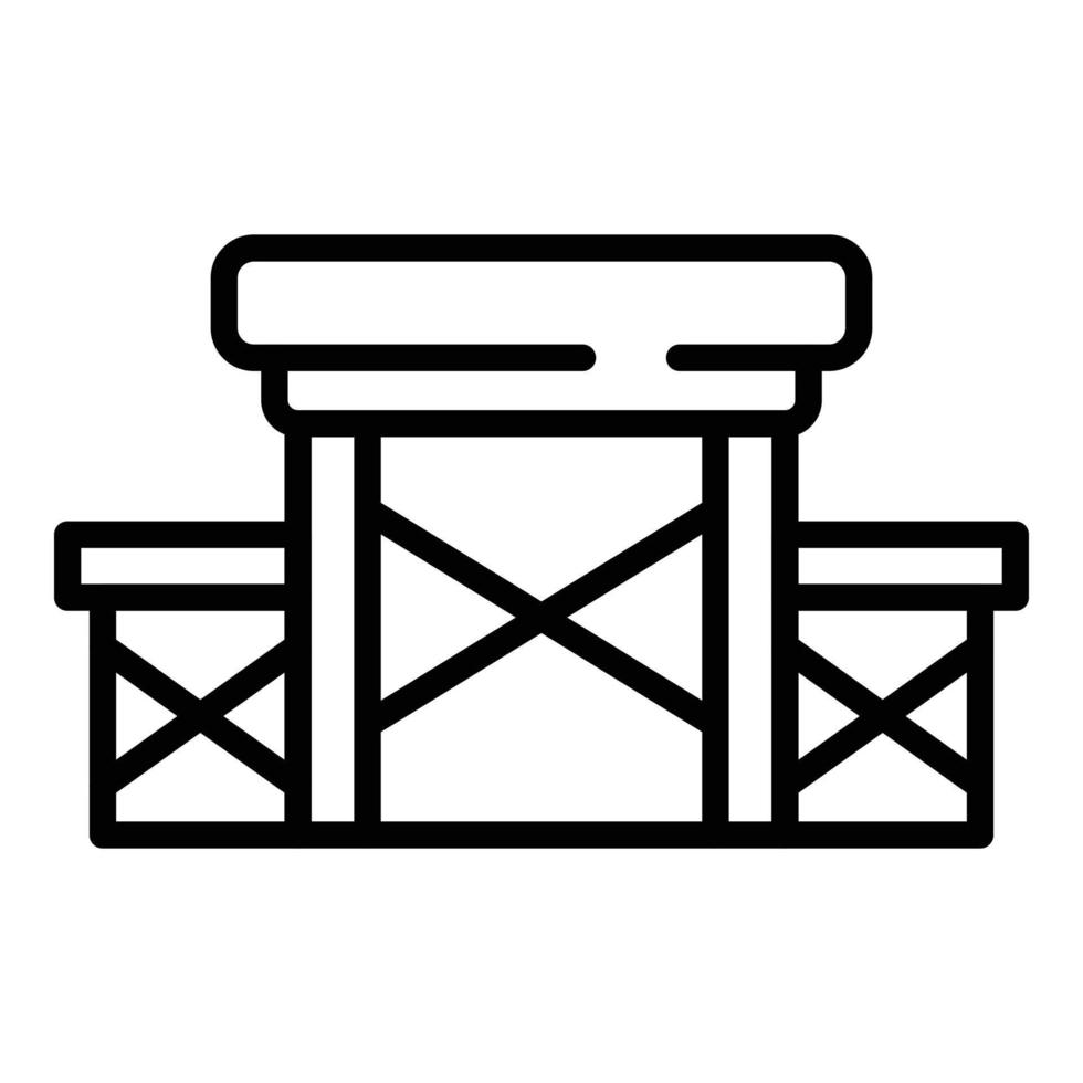 Picnic table chair icon outline vector. Foldable bench vector