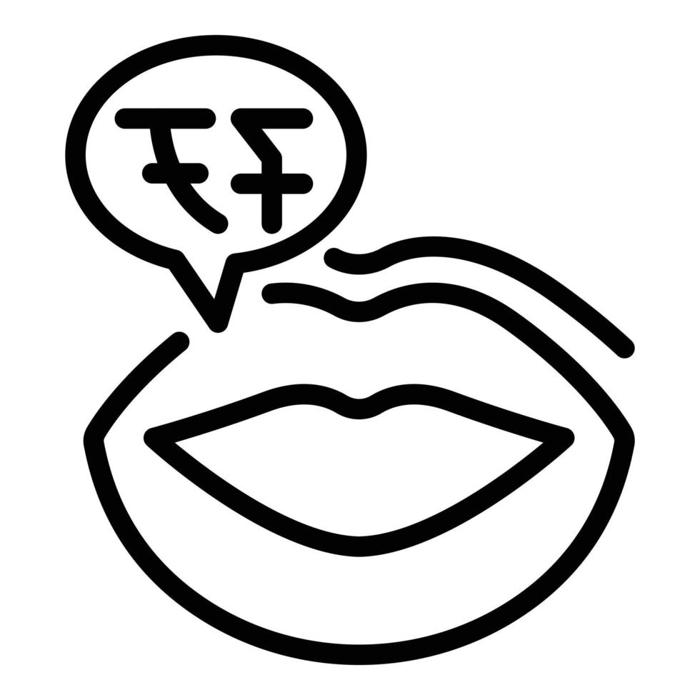 Speech translator icon, outline style vector