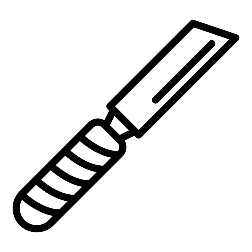 Steel chisel icon, outline style vector