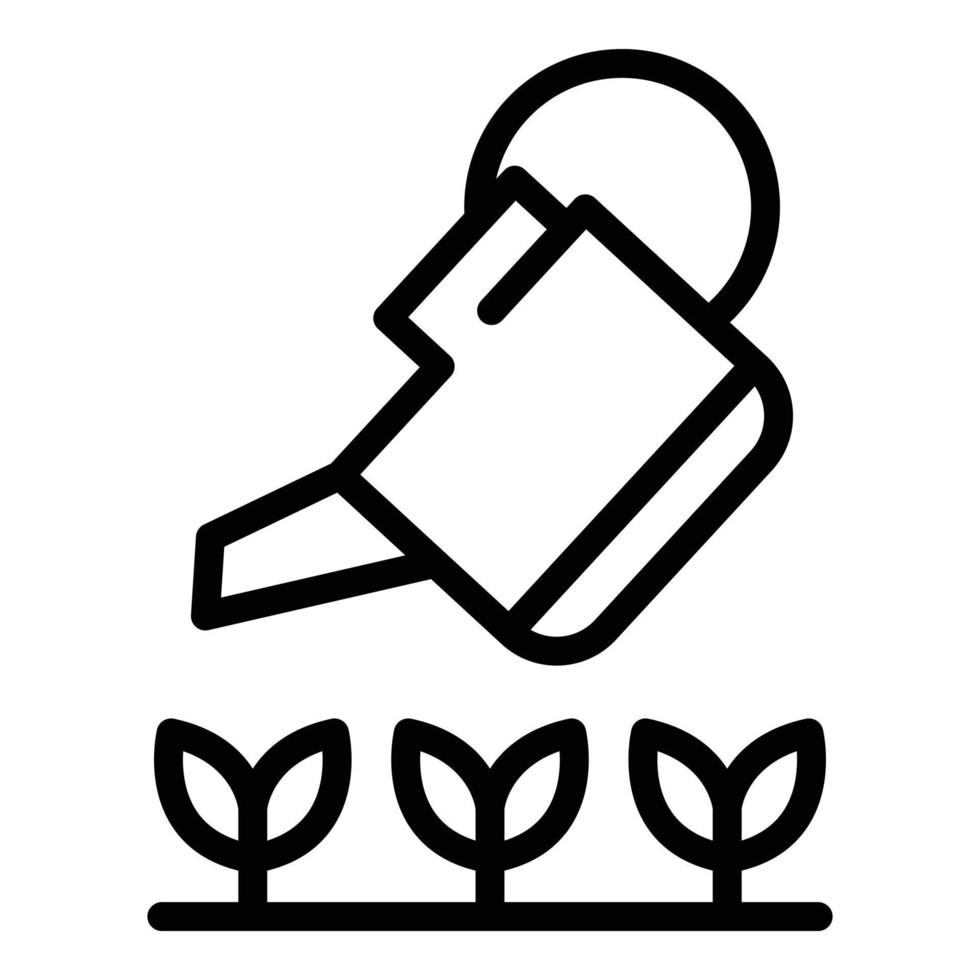 Garden watering can icon, outline style vector