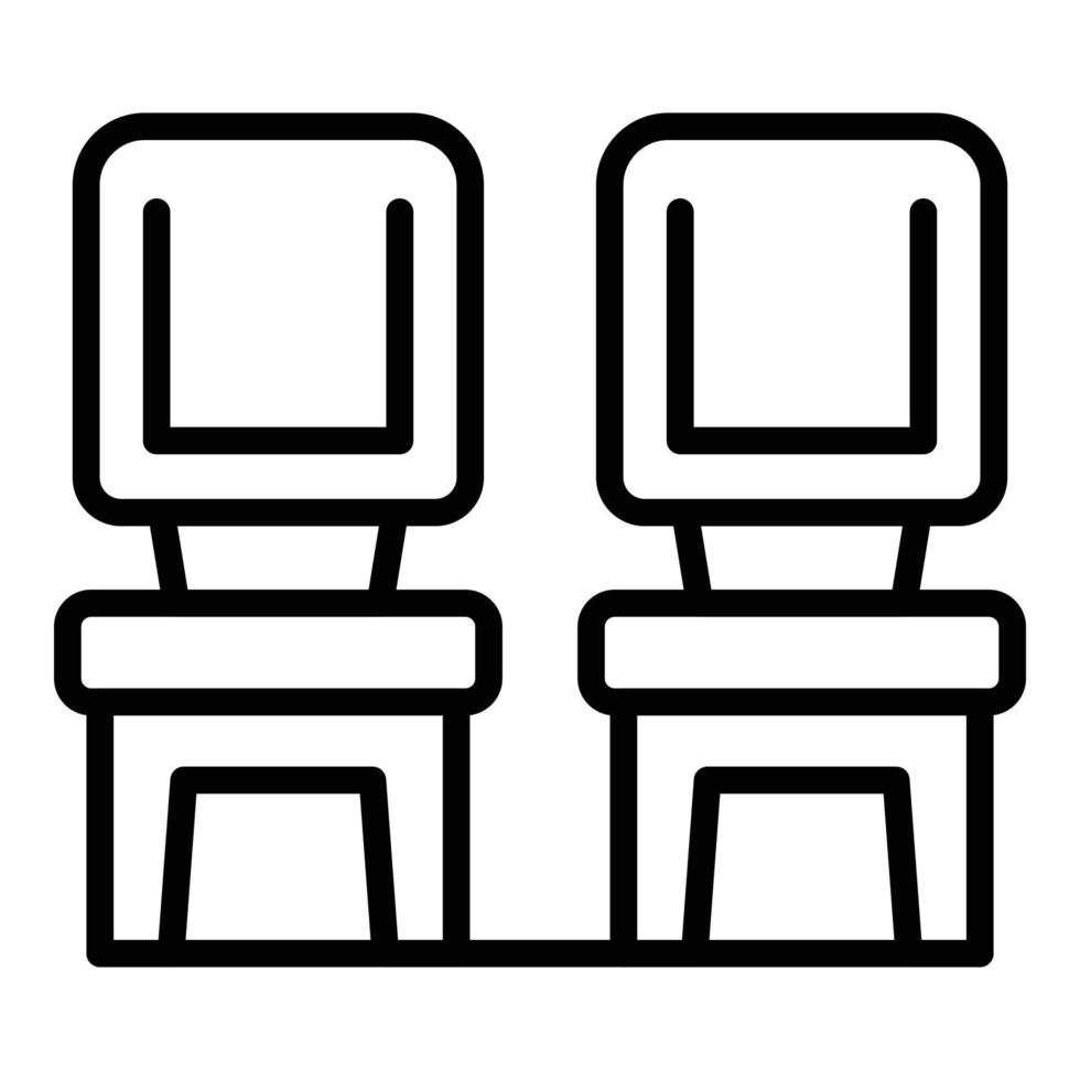 vector de contorno de icono de sillas de jardín. muebles de silla