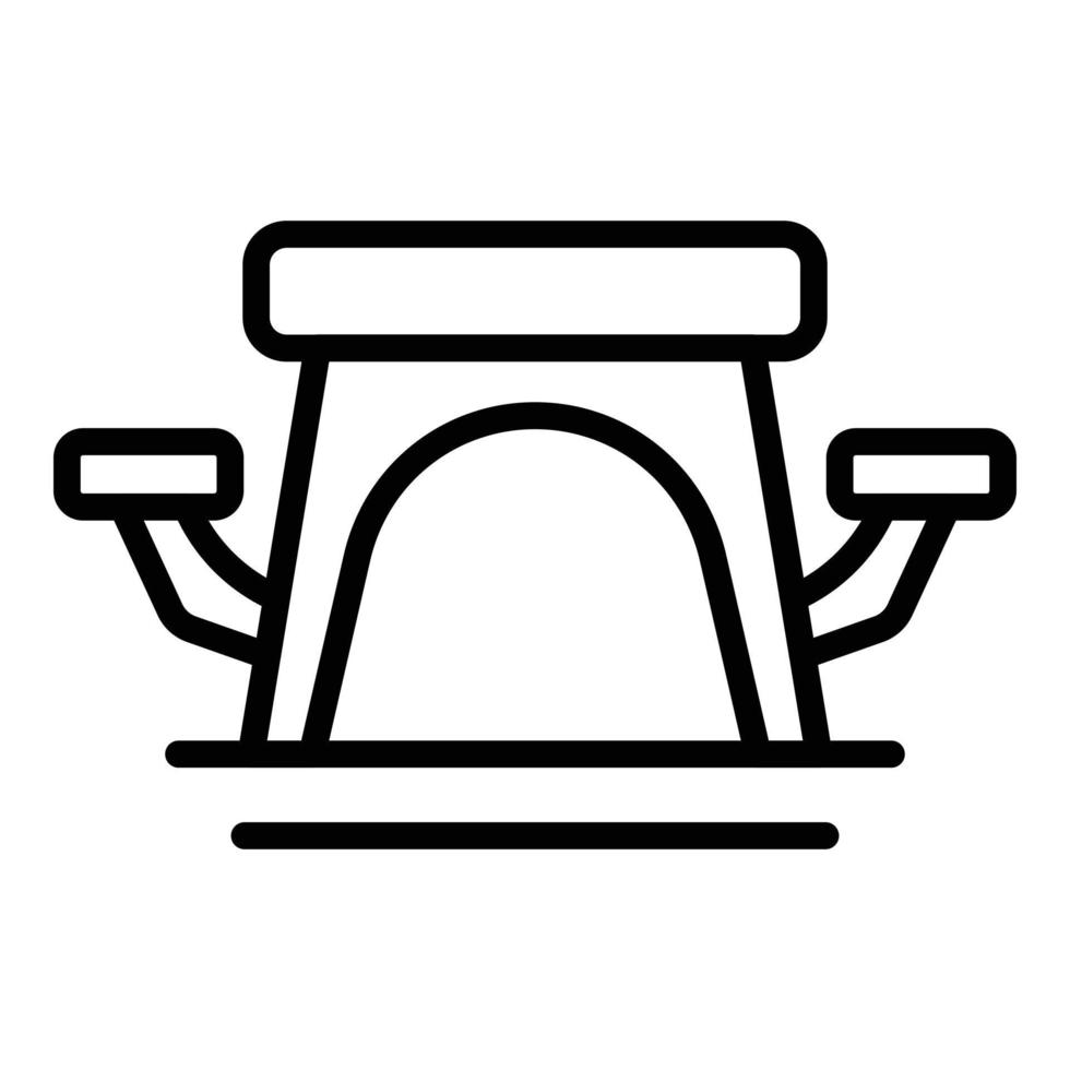 Park picnic bench icon outline vector. Wood table vector