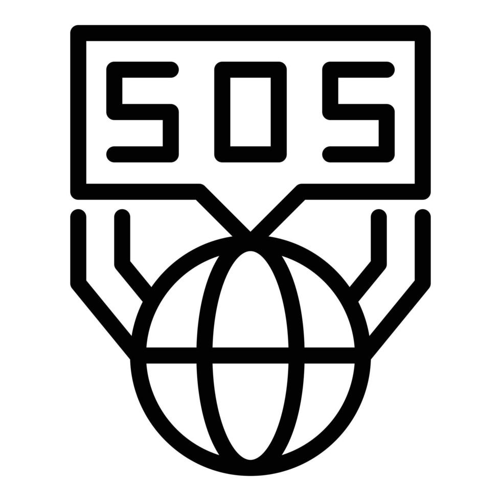 Global sos icon outline vector. Emergency alarm vector