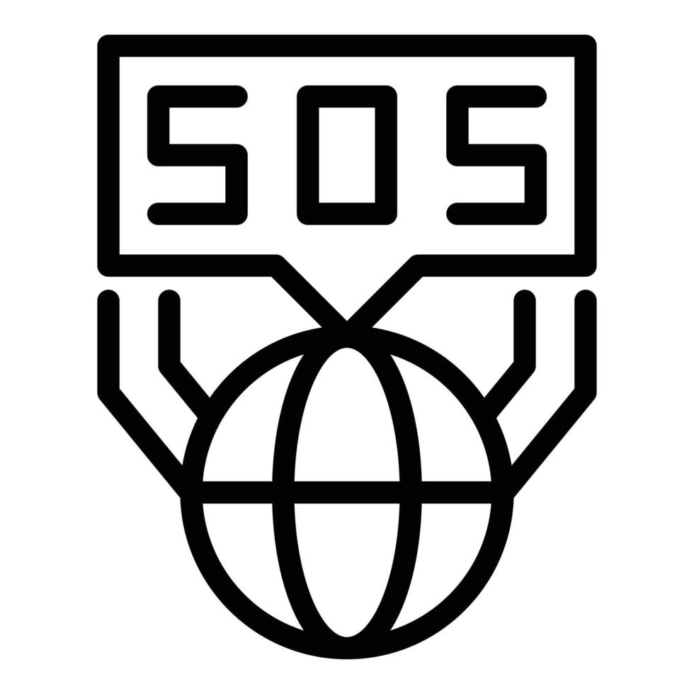 Global sos icon outline vector. Emergency alarm vector