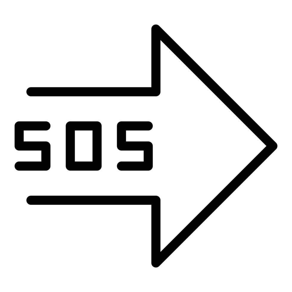 Sos arrow icon outline vector. Emergency call vector