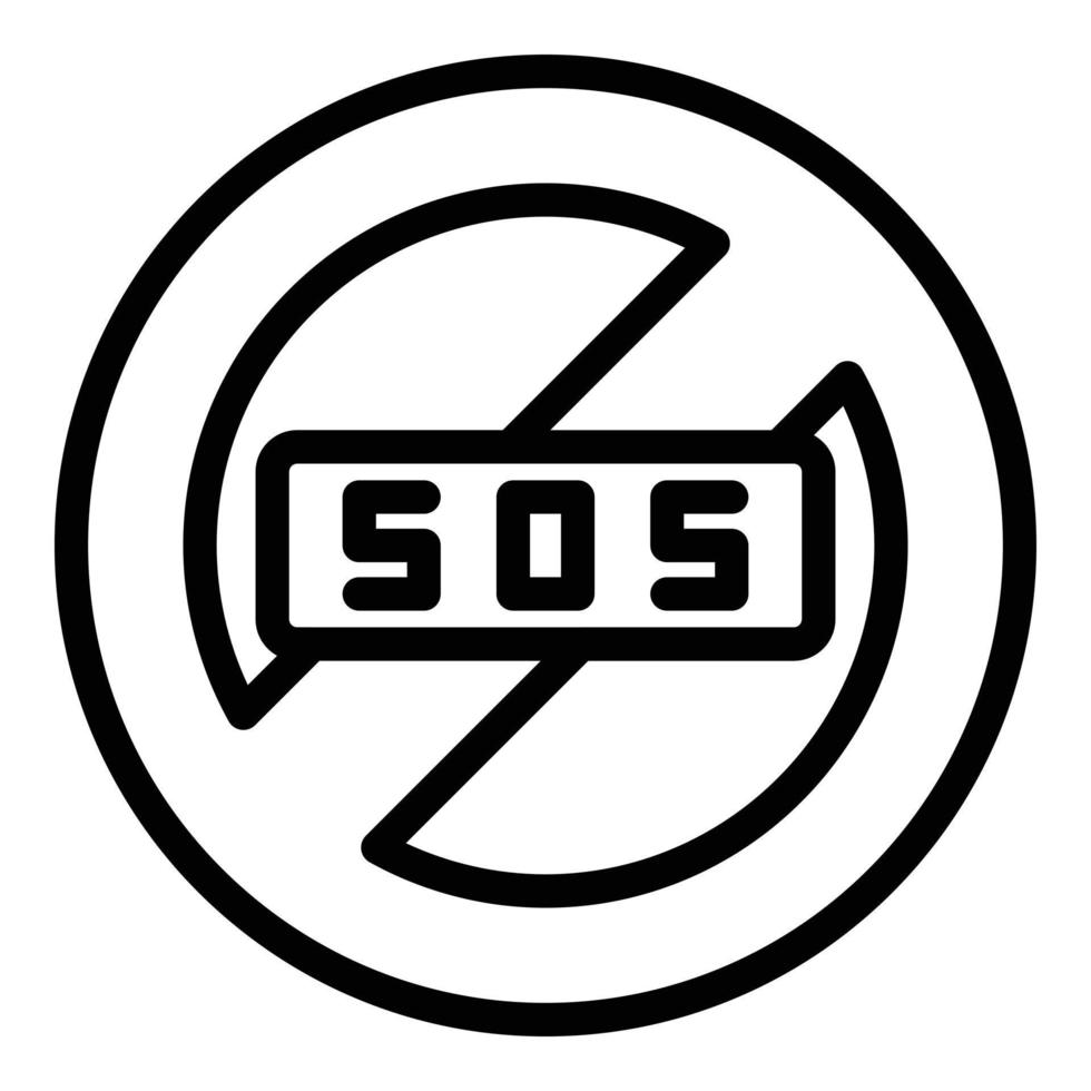 Sos restricted icon outline vector. Emergency call vector