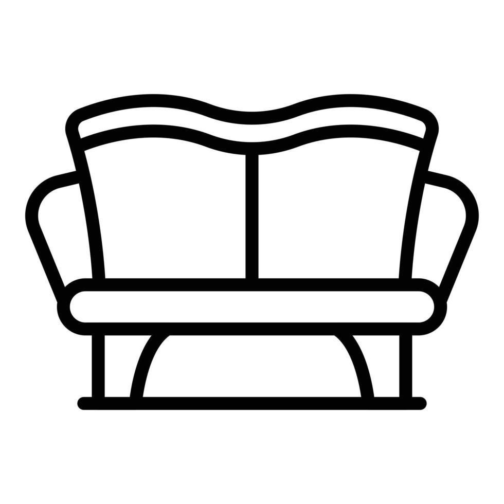 vector de contorno de icono de sofá de terraza. Mueble de jardín