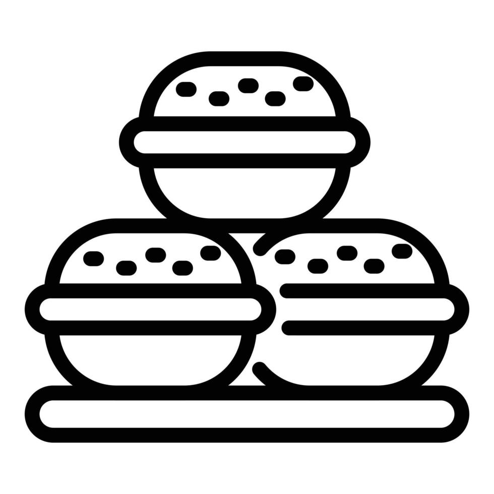Three macaroons icon, outline style vector