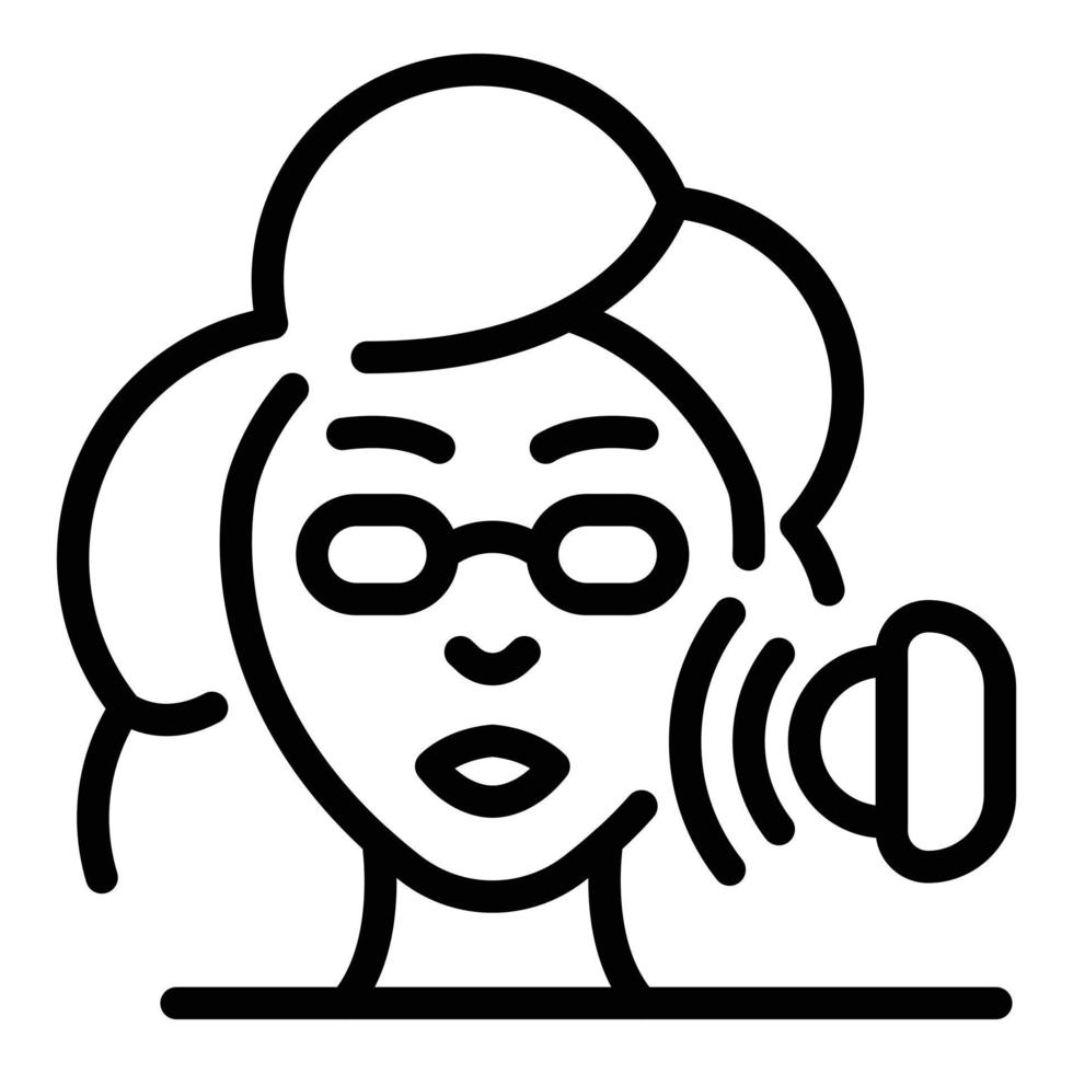 icono de depilación facial de mujer, estilo de esquema vector