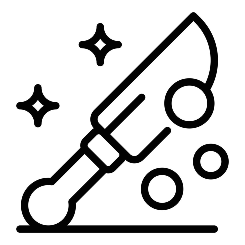 Knife with a large blade icon, outline style vector