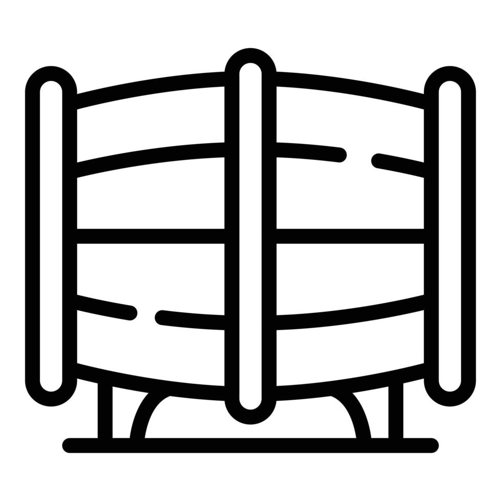 icono de barril de ron, estilo de esquema vector