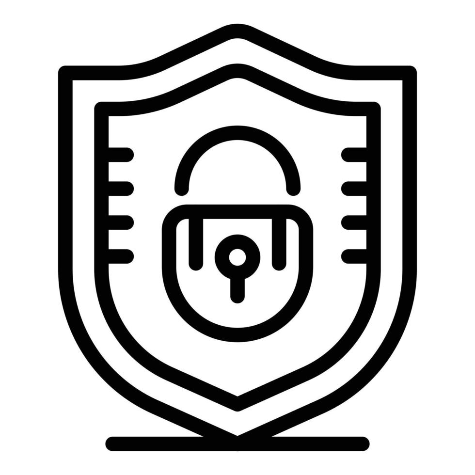 Crime secured shield icon, outline style vector
