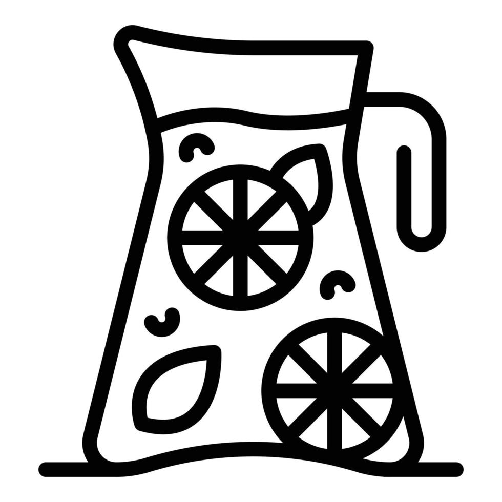 Pitcher of lemonade icon, outline style vector