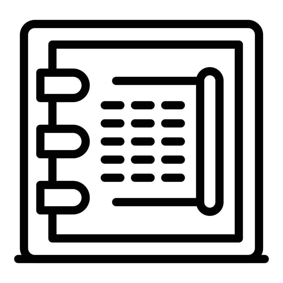 Notary notebook icon, outline style vector
