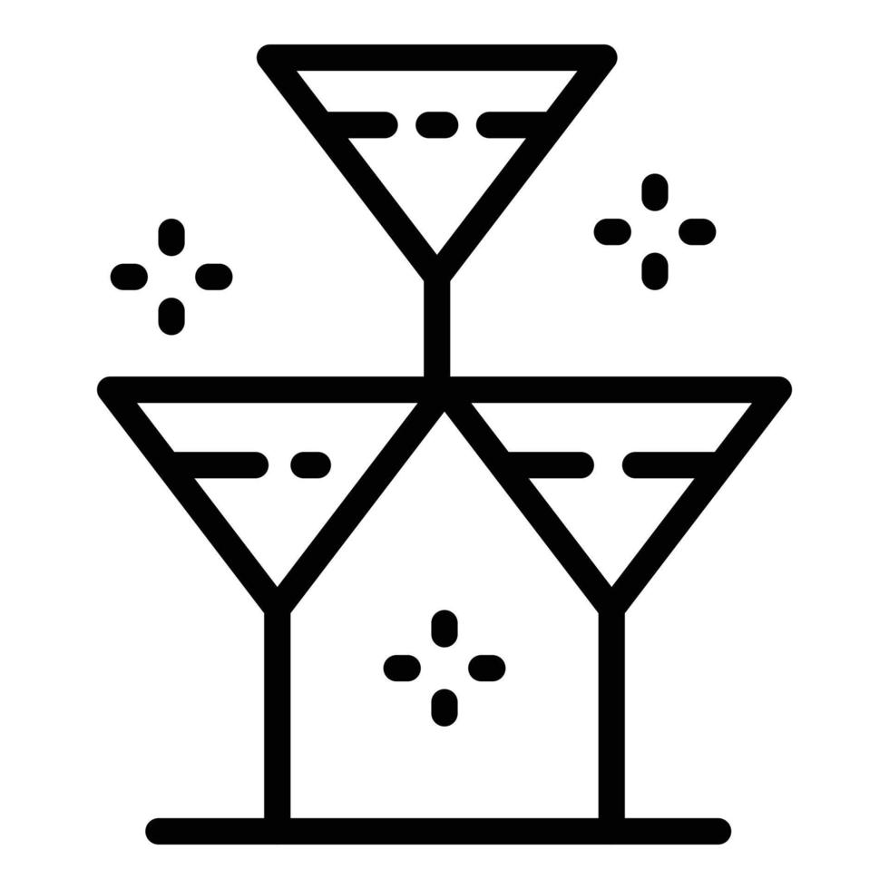 A glass on two glasses icon, outline style vector