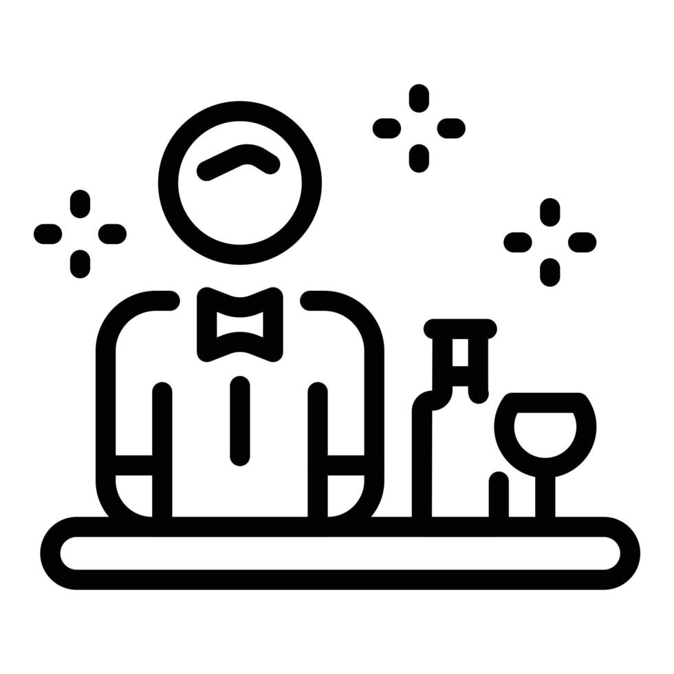 Barista in front of the bar icon, outline style vector
