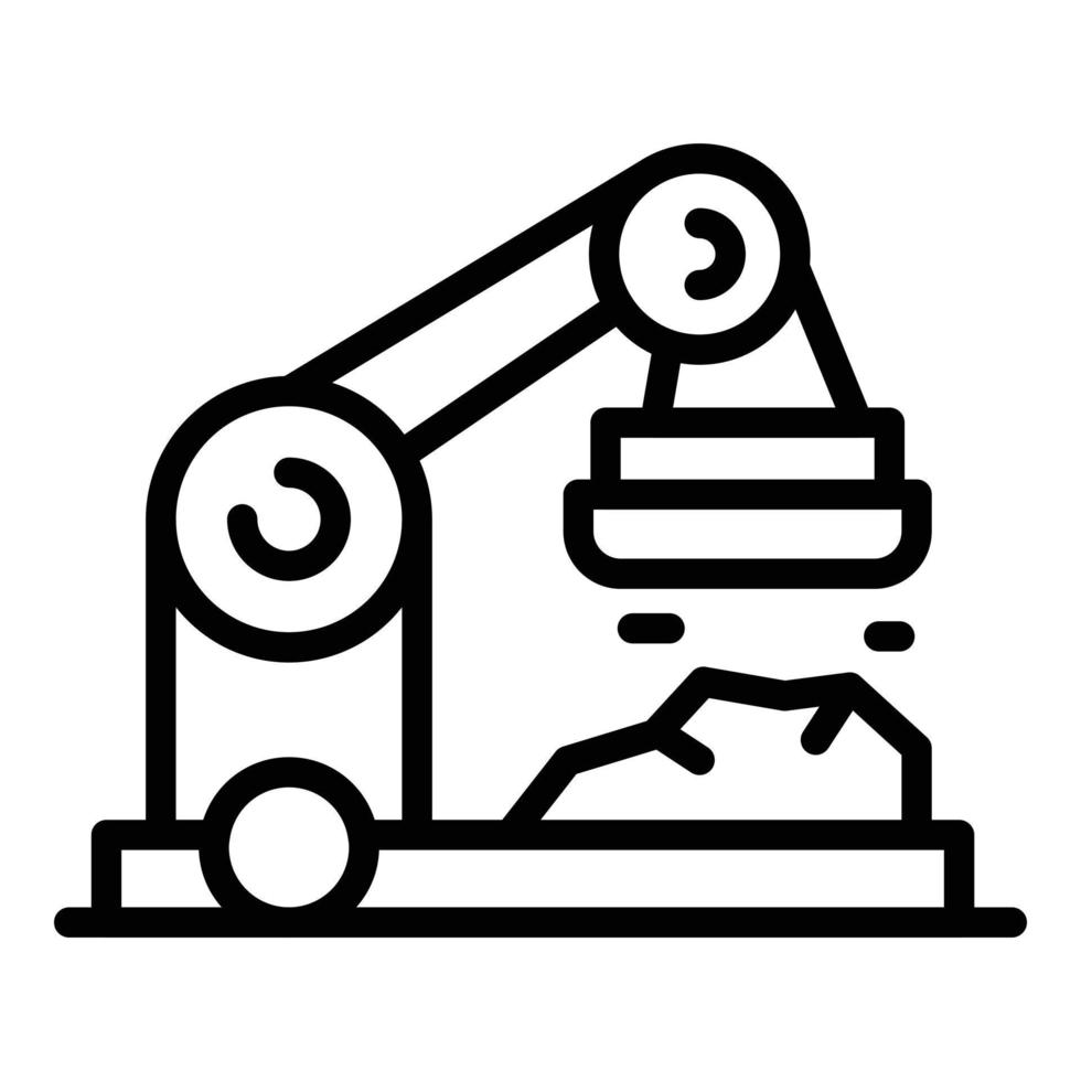 grúa con icono de imán, estilo de esquema vector