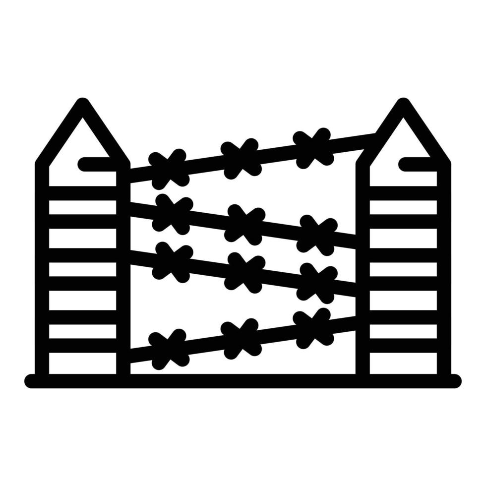 Prison fence wire icon, outline style vector