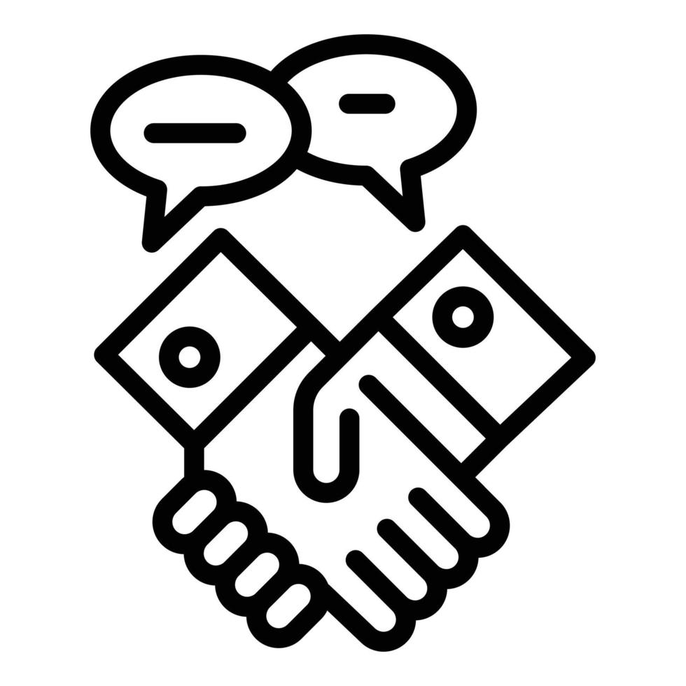 Judge handshake icon, outline style vector