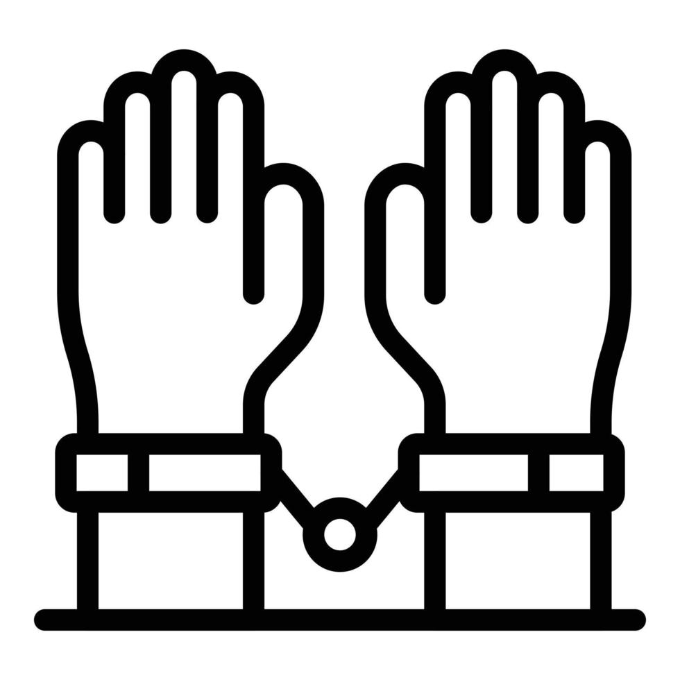 Legal handcuffs icon, outline style vector