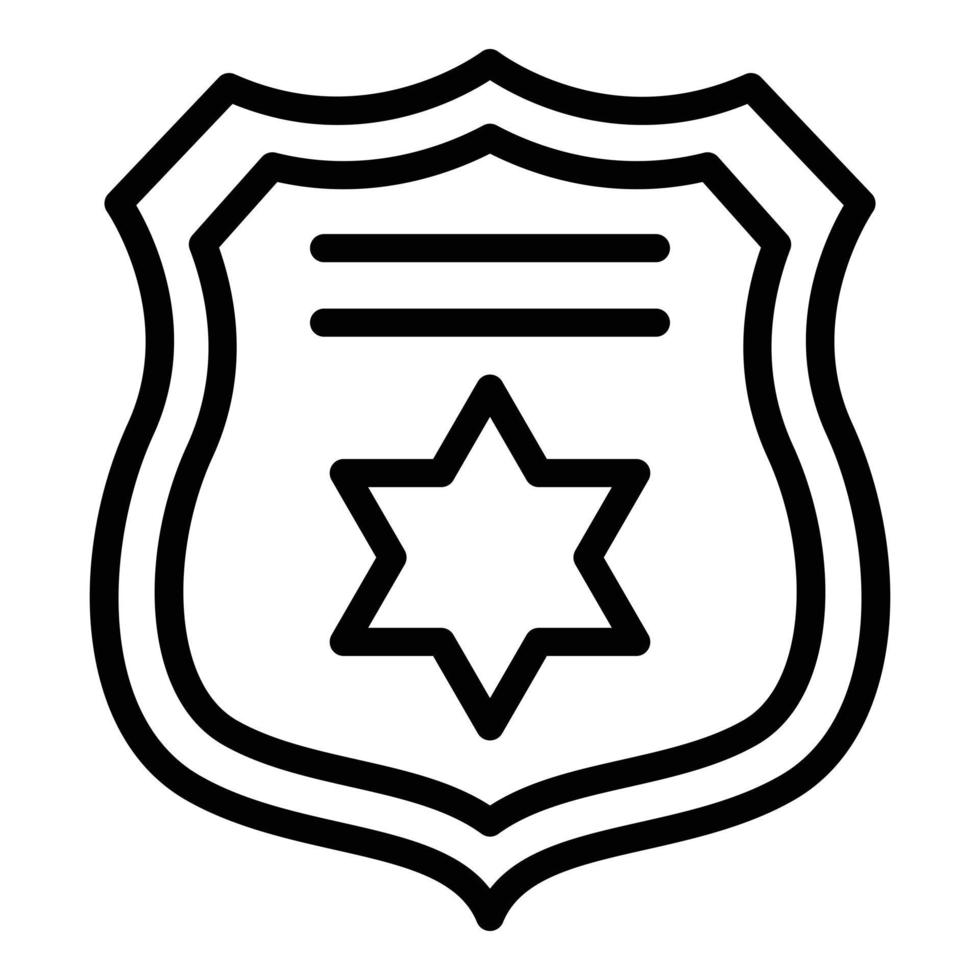 Prosecutor shield icon, outline style vector