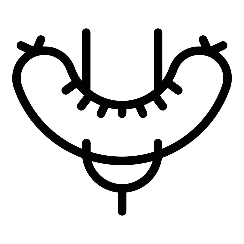 Food sausage icon, outline style vector