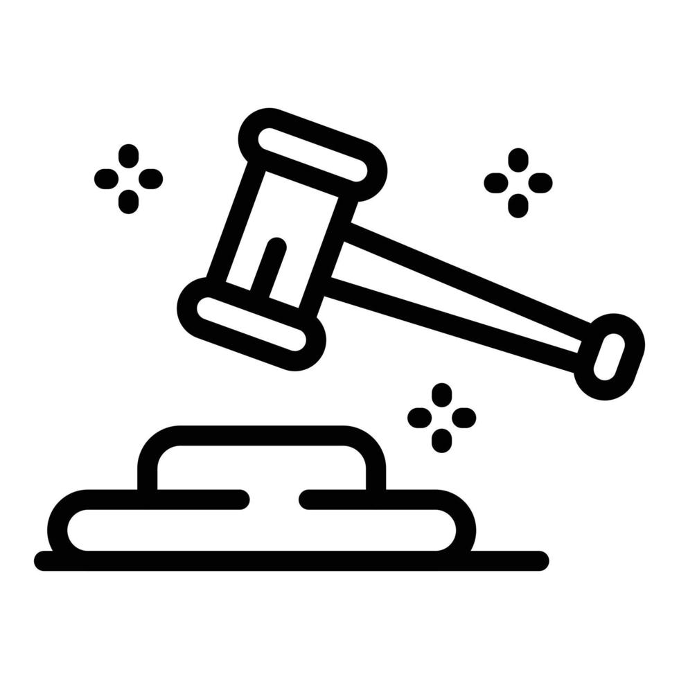 Judge gavel icon, outline style vector