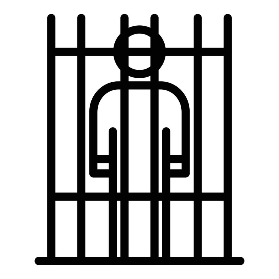 Prison in gate icon, outline style vector