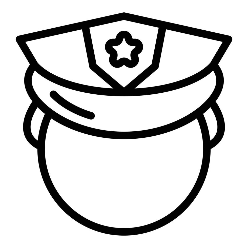 Prison guard icon, outline style vector