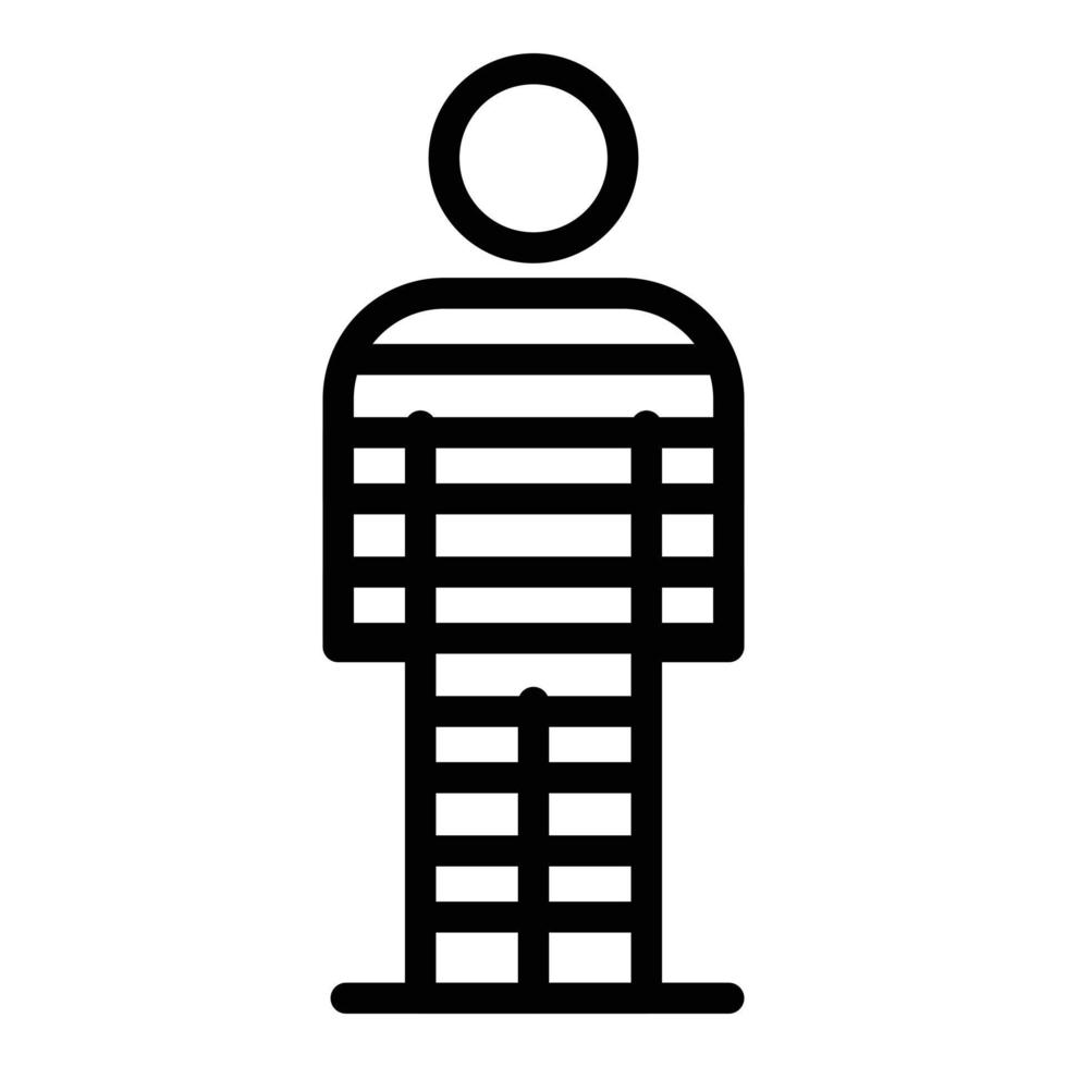 Chained striped prison icon, outline style vector