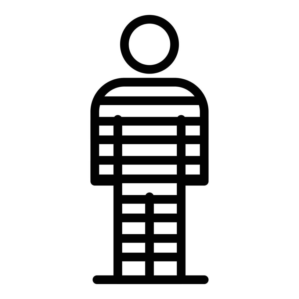 Chained striped prison icon, outline style vector