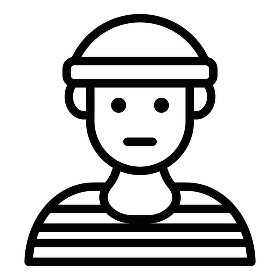 Prison young man icon, outline style vector