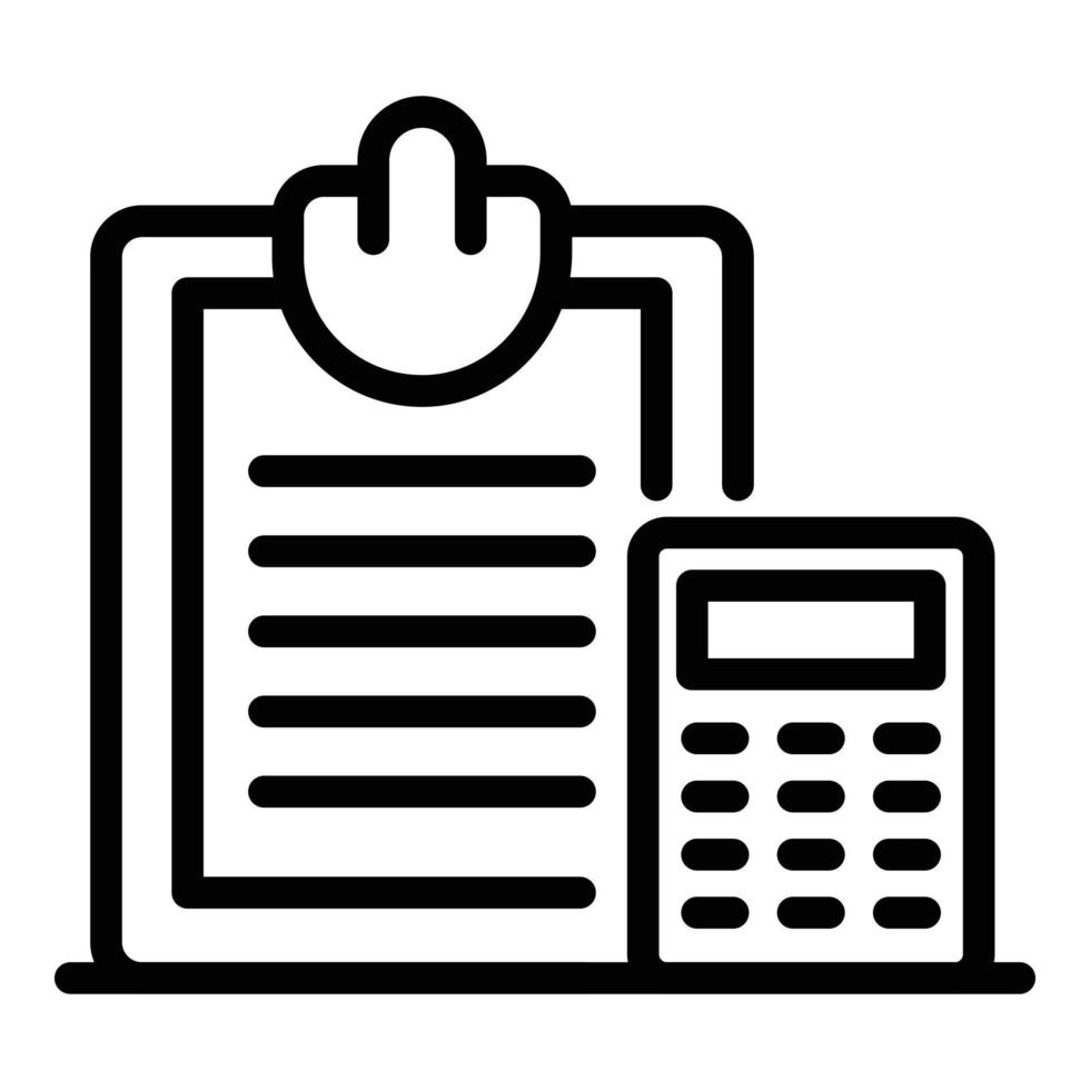 Notary calculator icon, outline style vector