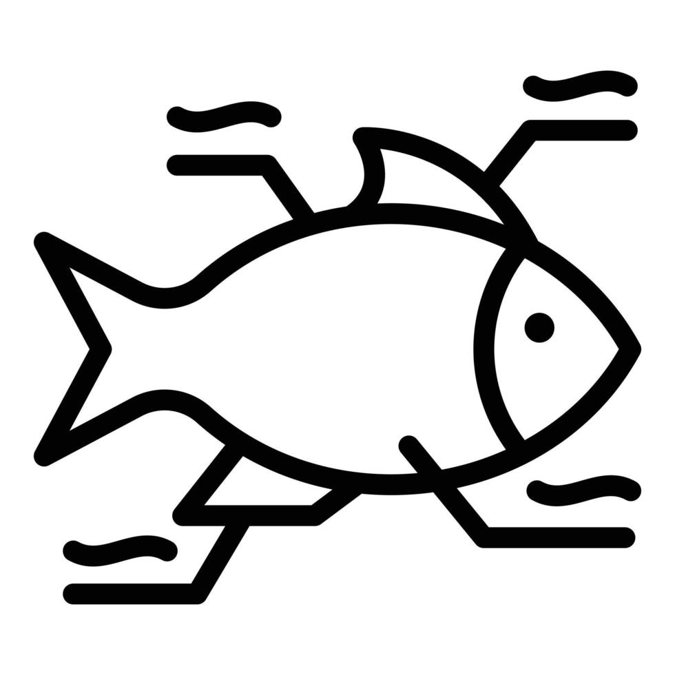 Ichthyology icon, outline style vector