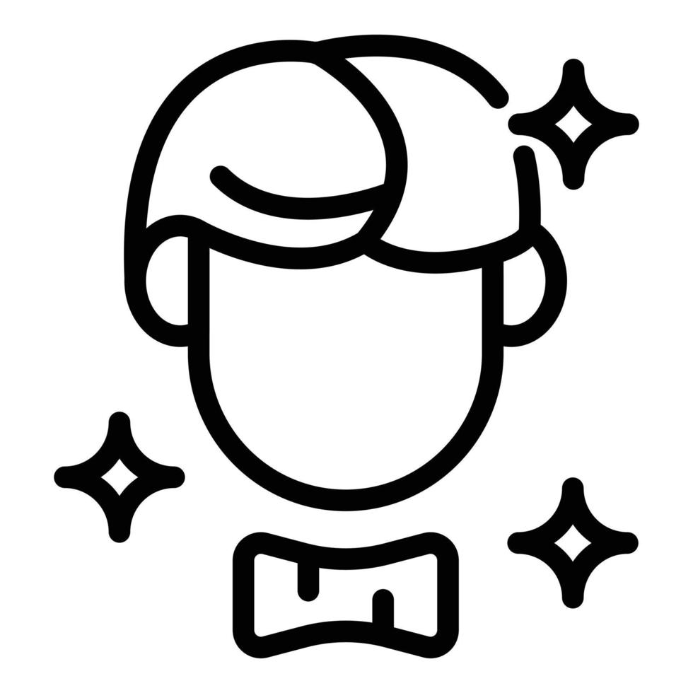 Man face and bow tie icon, outline style vector