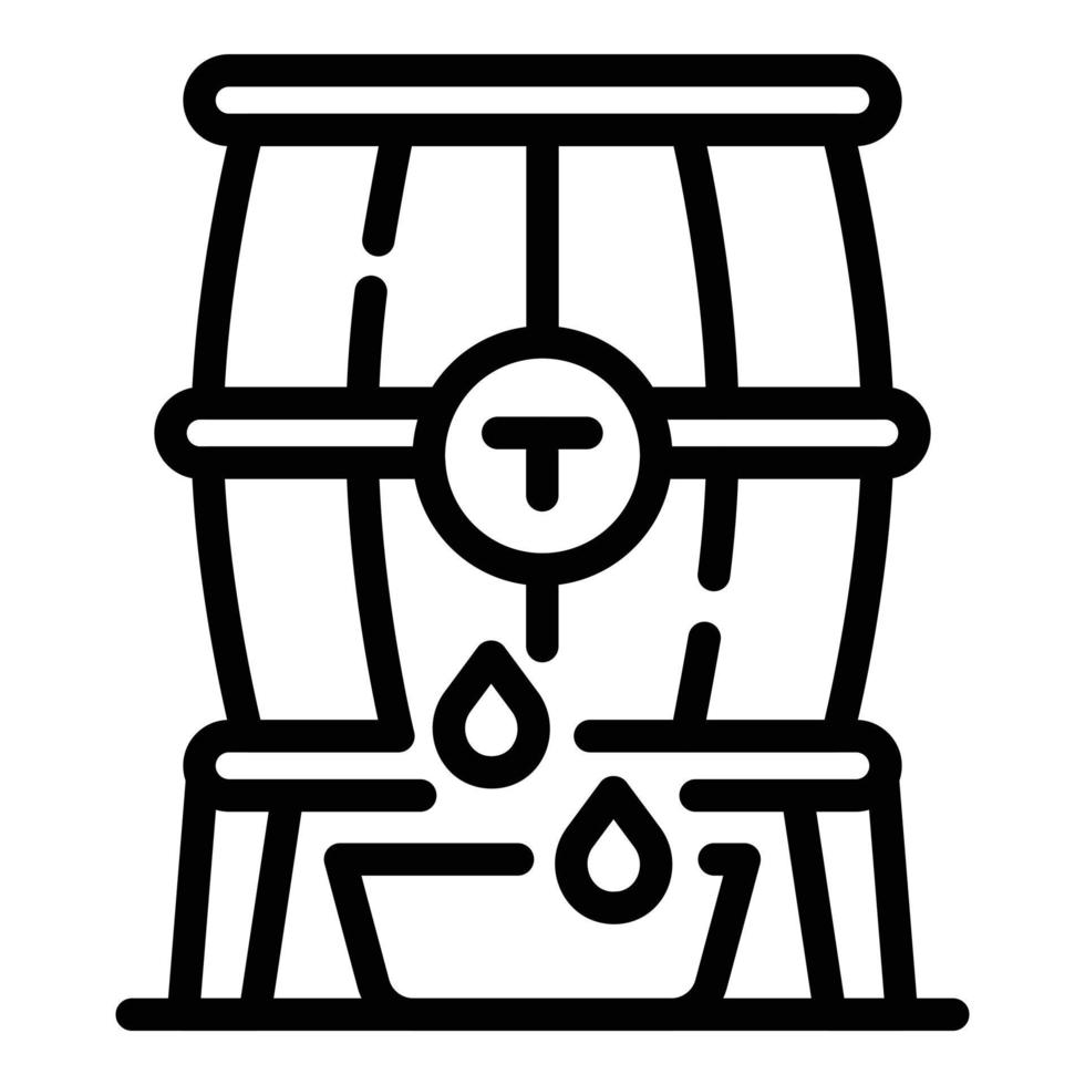 icono de barril de brandy, estilo de contorno vector