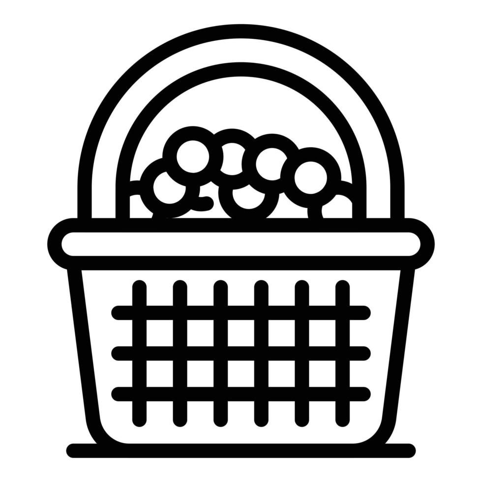 Grape basket icon, outline style vector