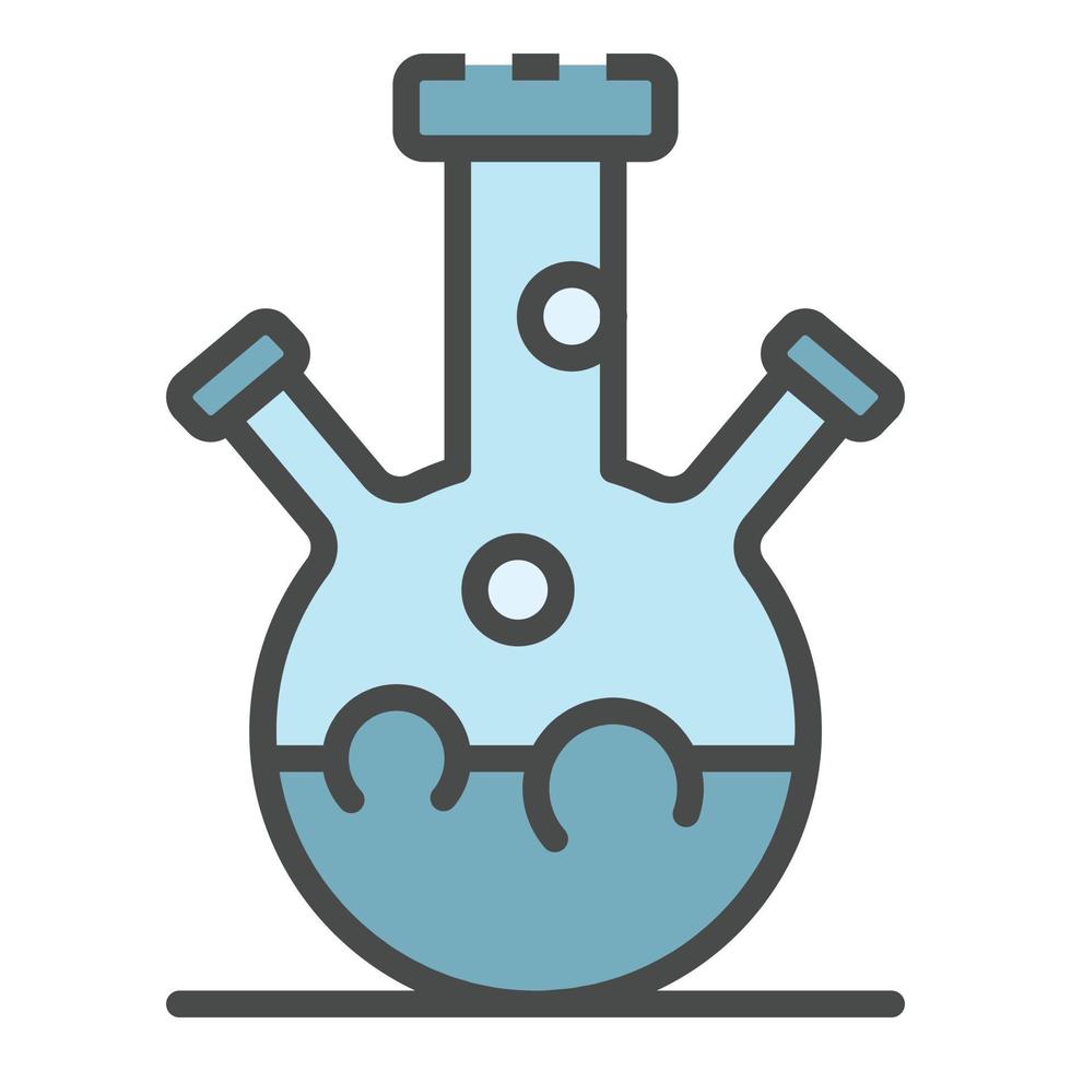 Triple neck flask icon color outline vector
