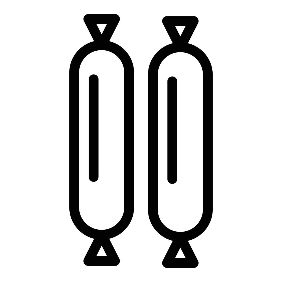 Hot sausage icon, outline style vector