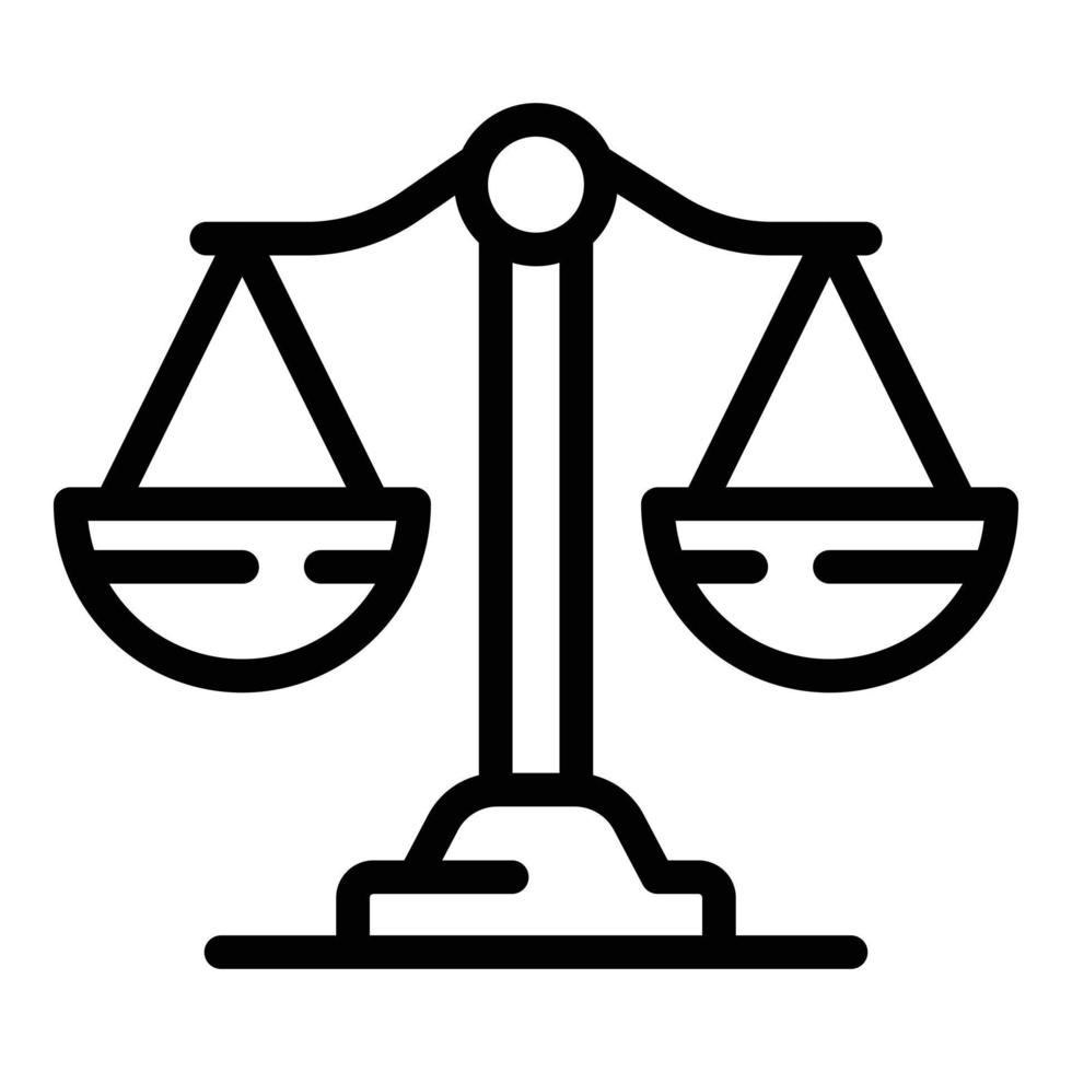 Judge balance icon, outline style vector