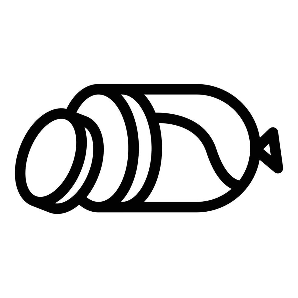 Cutted sausage icon, outline style vector