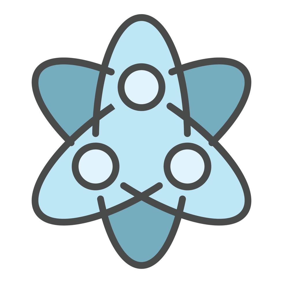 Atom icon color outline vector