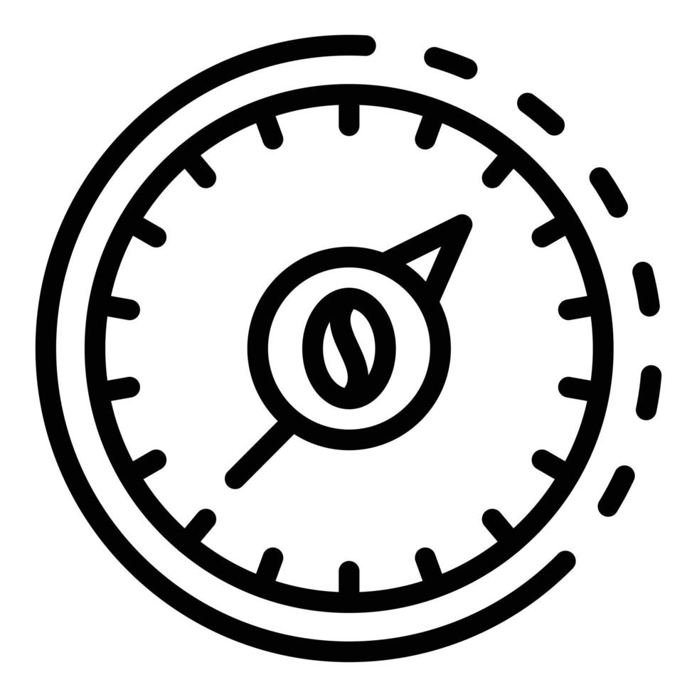 Time to coffee icon, outline style vector