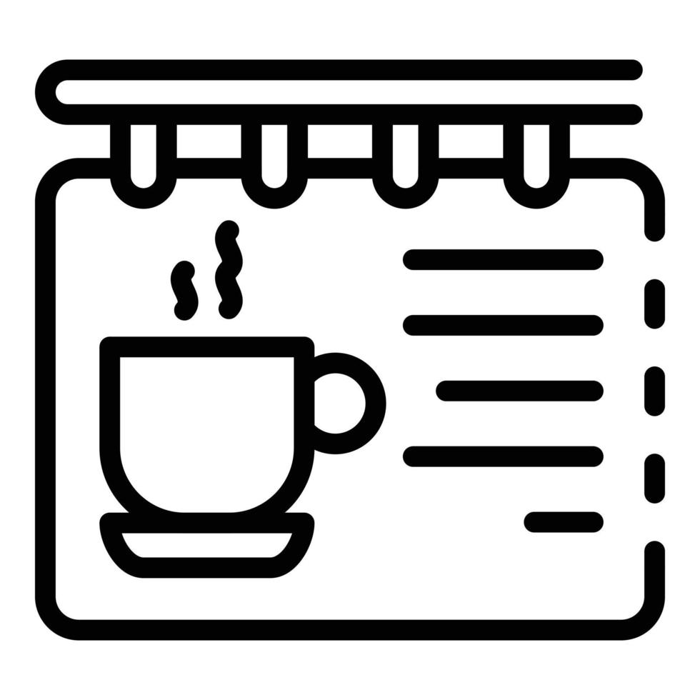 Street coffee shop banner icon, outline style vector